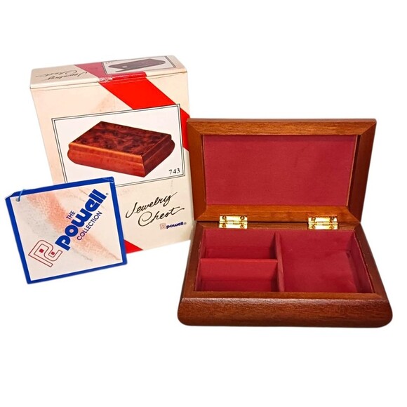 VTG Powell Collection Wood Valet / Jewelry Organizer Trinket Chest Box Taiwan - Picture 2 of 3